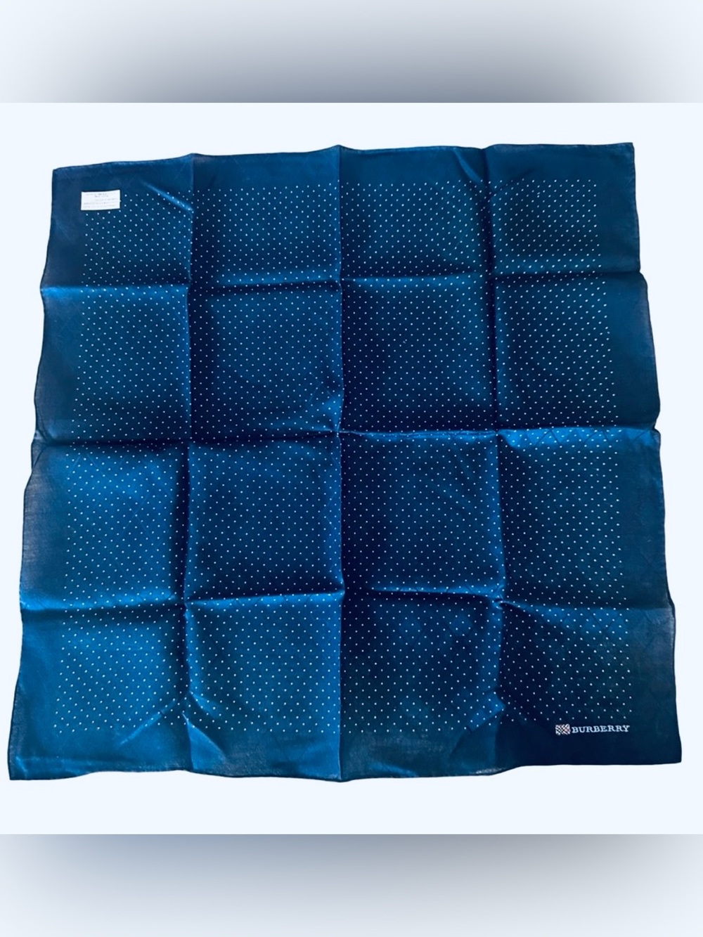 Burberry NWT Navy Blue Polka Dot Men's Pocket Square